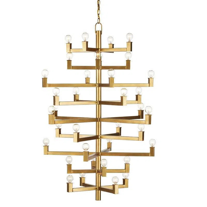 Brass Andre Large Chandelier Chandeliers LOOMLAN By Currey & Co