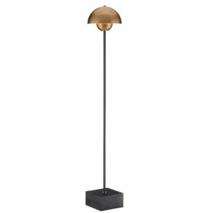 Brass & Black La Rue Gold Floor Lamp-Floor Lamps-Currey & Co-LOOMLAN