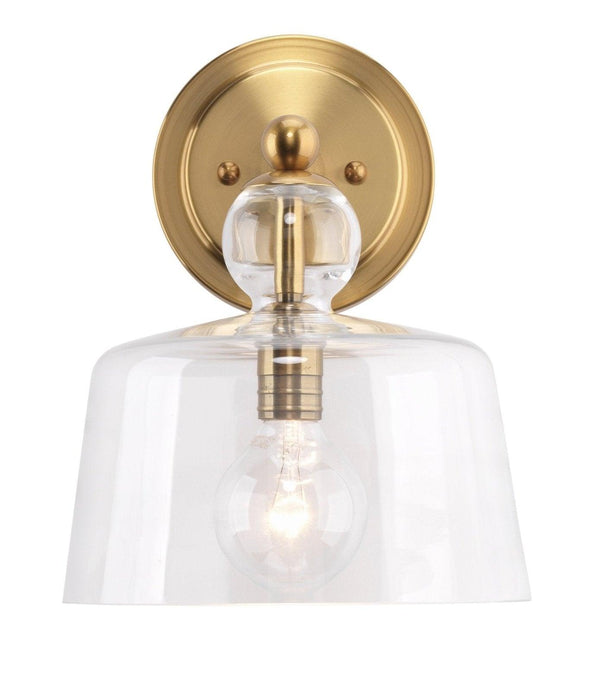 Brass & Clear Glass Hudson Wall Sconce Wall Sconces LOOMLAN By Jamie Young