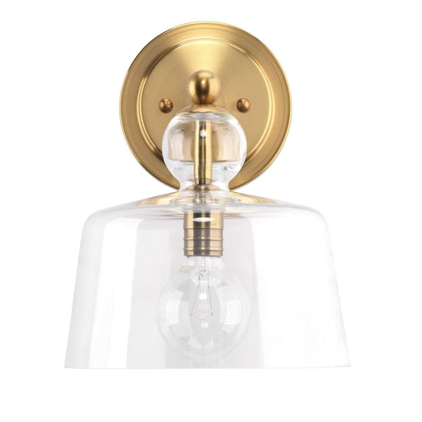 Brass & Clear Glass Hudson Wall Sconce Wall Sconces LOOMLAN By Jamie Young