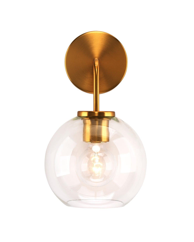 Brass Clear Glass Reece Wall Sconce Wall Sconces LOOMLAN By Jamie Young