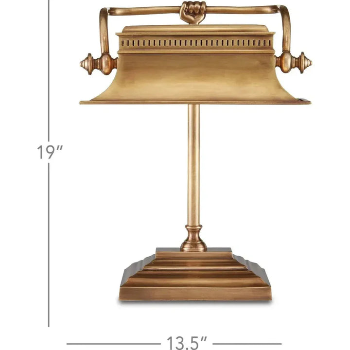 Brass Malvasia Brass Desk Lamp Bunny Williams - LOOMLAN - Currey & Co - Table Lamps