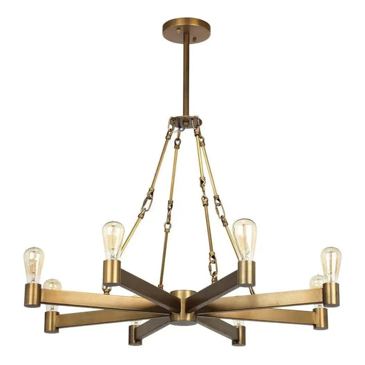 Brass Mid - Century Manchester 8 Light Chandelier - LOOMLAN - Jamie Young - Chandeliers