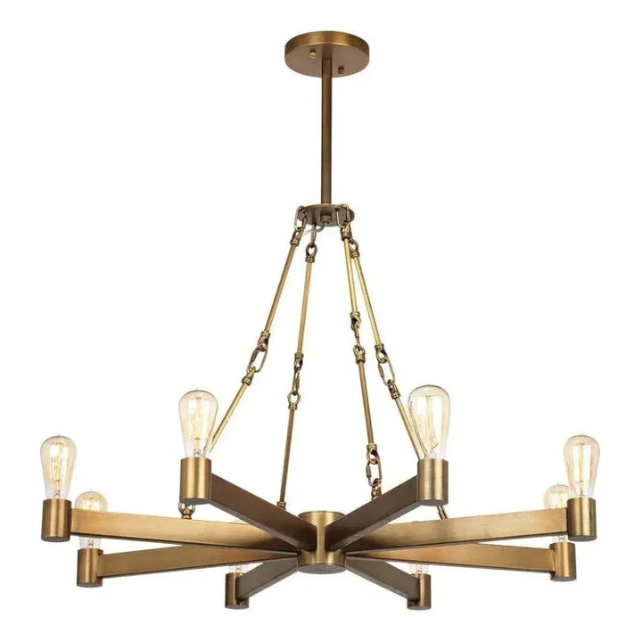 Brass Mid - Century Manchester 8 Light Chandelier - LOOMLAN - Jamie Young - Chandeliers