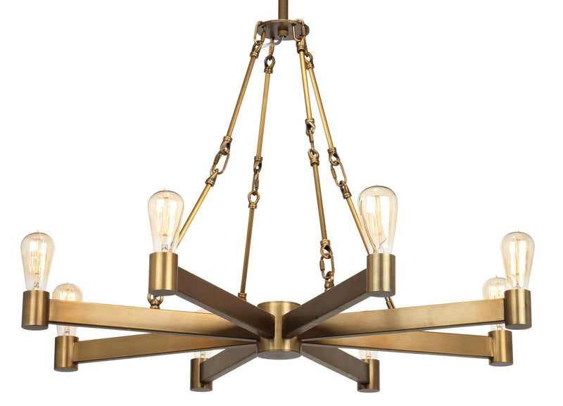 Brass Mid-Century Modern Manchester 8 Light Chandelier Chandeliers LOOMLAN By Jamie Young