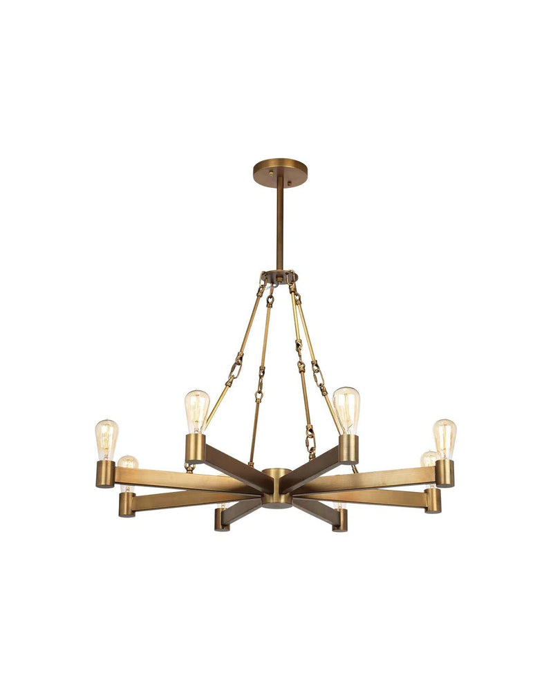 Brass Mid-Century Modern Manchester 8 Light Chandelier Chandeliers LOOMLAN By Jamie Young