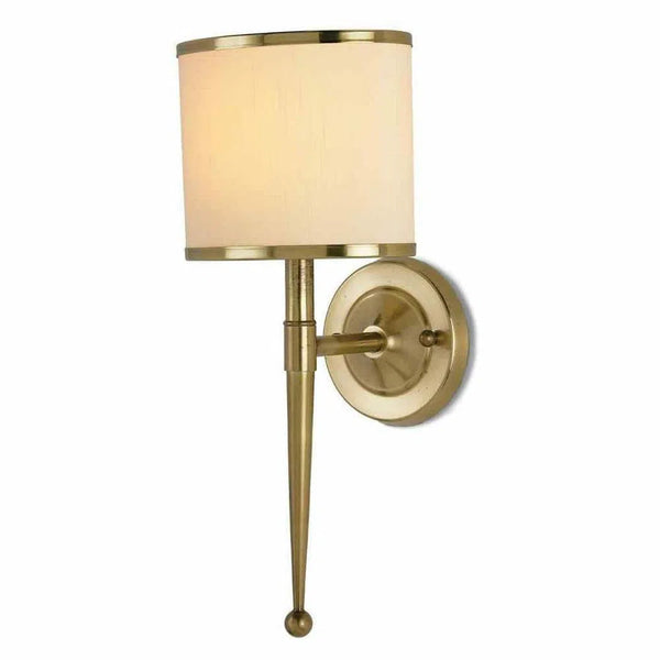 Brass Primo Cream Brass Wall Sconce Wall Sconces LOOMLAN By Currey & Co