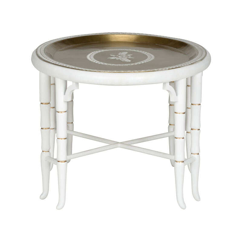 Brass Removable Top Oval Tray Table-Coffee Tables-Chelsea House-LOOMLAN