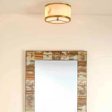 Brass & White Alabaster Small Upsala Flush Mount-Flush Mounts-Jamie Young-LOOMLAN