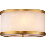 Brass & White Alabaster Small Upsala Flush Mount-Flush Mounts-Jamie Young-LOOMLAN