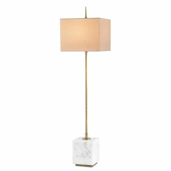 Brass White Thompson White Console Lamp Table Lamps LOOMLAN By Currey & Co