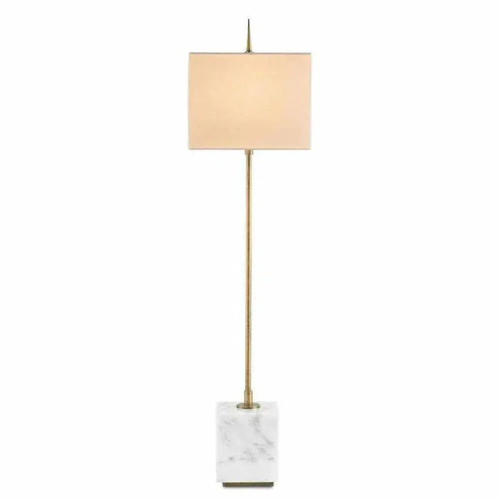 Brass White Thompson White Console Lamp - LOOMLAN - Currey & Co - Table Lamps