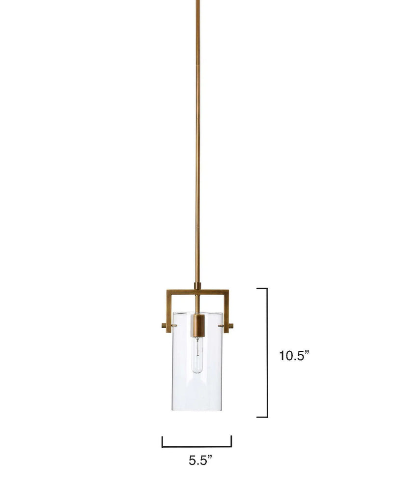 Brass and Glass Over Island Lighting Cambrai Pendant Small Pendants LOOMLAN By Jamie Young