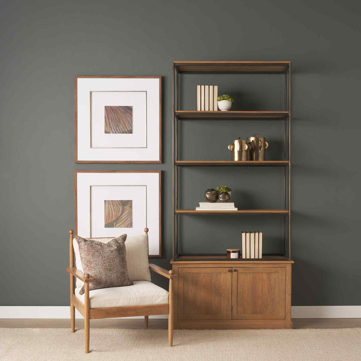Braxton Light Brown Wood Shelving Unit-Etageres-Mercana-LOOMLAN