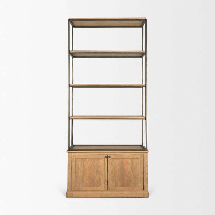 Braxton Light Brown Wood Shelving Unit-Etageres-Mercana-LOOMLAN
