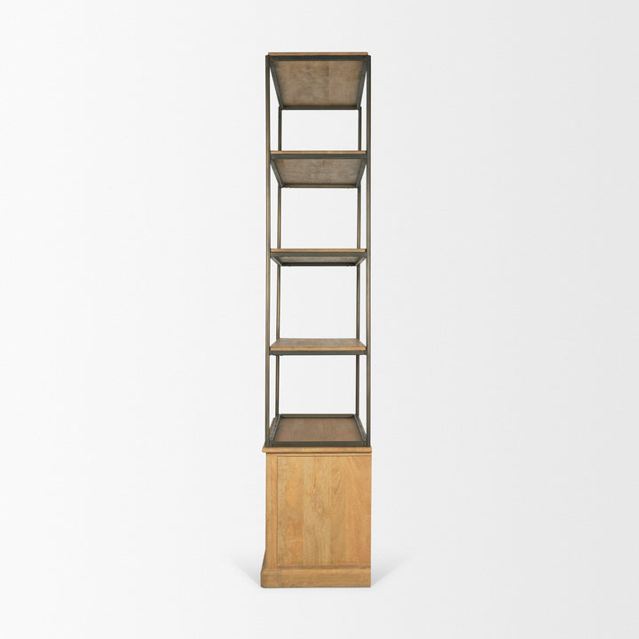 Braxton Light Brown Wood Shelving Unit-Etageres-Mercana-LOOMLAN