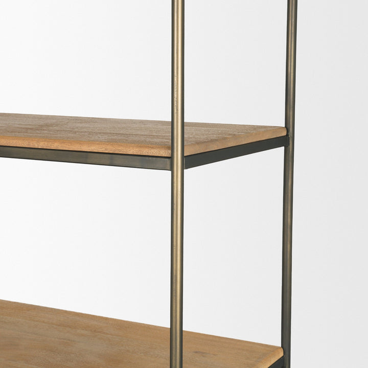 Braxton Light Brown Wood Shelving Unit-Etageres-Mercana-LOOMLAN