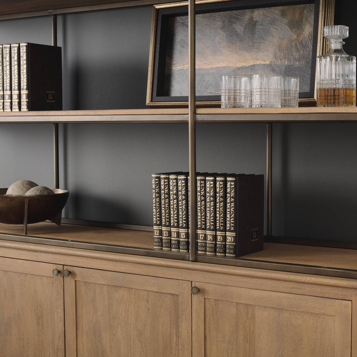 Braxton Light Brown Wood Shelving Unit-Etageres-Mercana-LOOMLAN