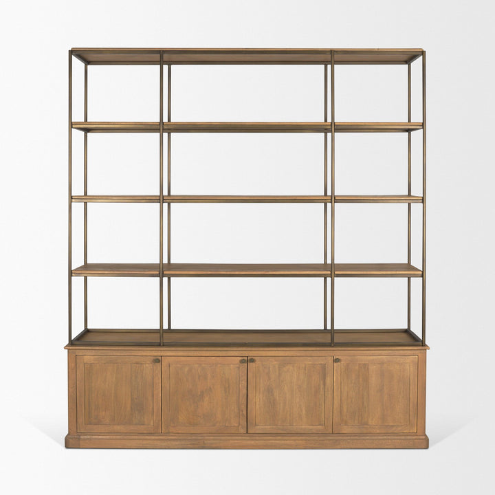 Braxton Light Brown Wood Shelving Unit-Etageres-Mercana-LOOMLAN