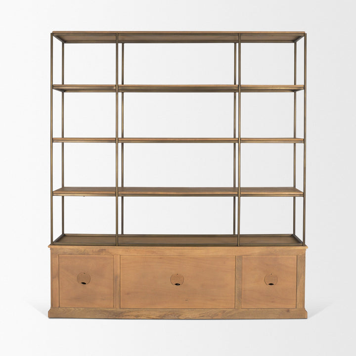 Braxton Light Brown Wood Shelving Unit-Etageres-Mercana-LOOMLAN