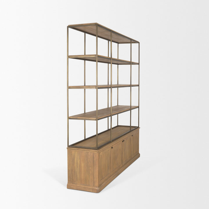 Braxton Light Brown Wood Shelving Unit-Etageres-Mercana-LOOMLAN