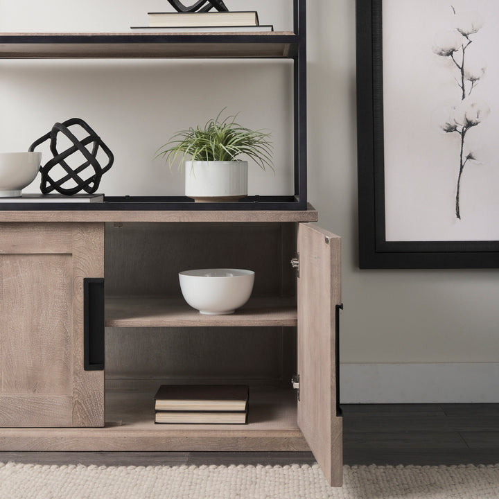 Braxton Three Shelf Wooden Shelving Unit-Etageres-Mercana-LOOMLAN