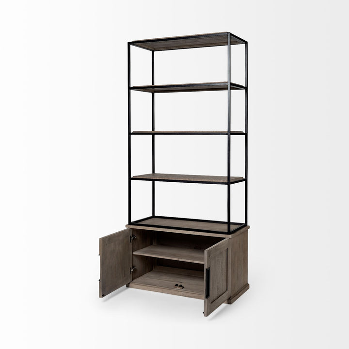 Braxton Three Shelf Wooden Shelving Unit-Etageres-Mercana-LOOMLAN