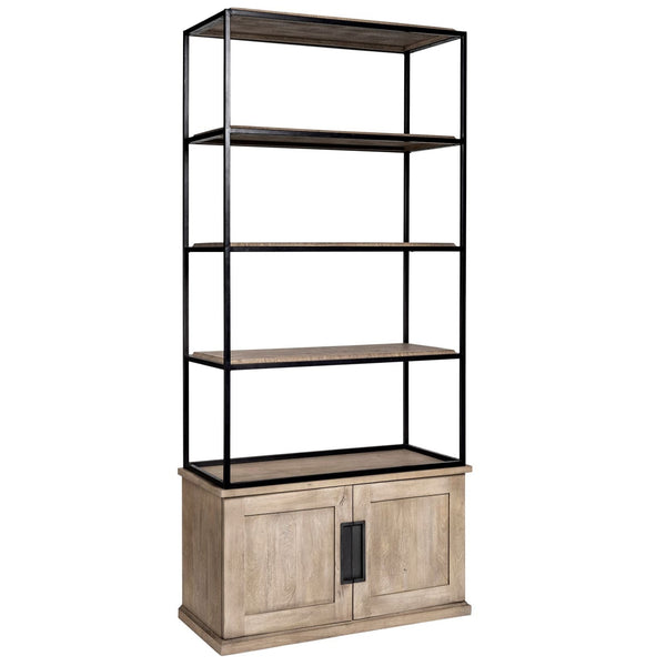 Braxton Three Shelf Wooden Shelving Unit-Etageres-Mercana-LOOMLAN