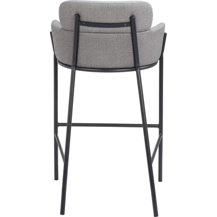 Bremor Slate Gray Barstool with Steel Legs - LOOMLAN - Zuo Modern - Bar Stools