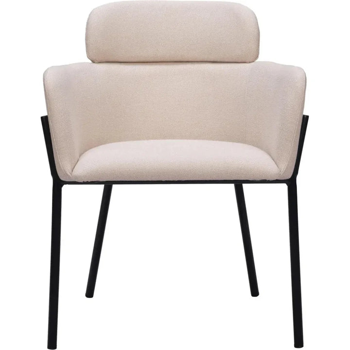 Bremor Steel Beige Dining Arm Chair 2PC - LOOMLAN - Zuo Modern - Dining Chairs