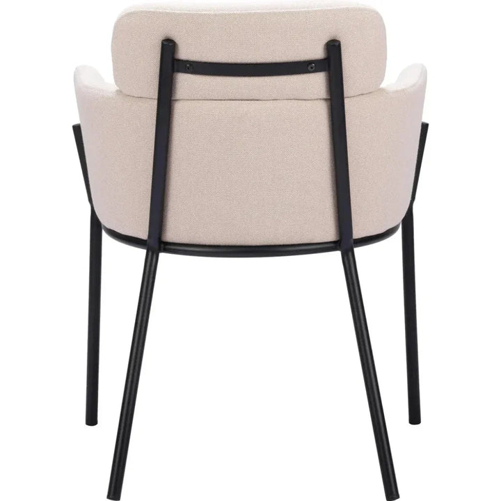 Bremor Steel Beige Dining Arm Chair 2PC - LOOMLAN - Zuo Modern - Dining Chairs