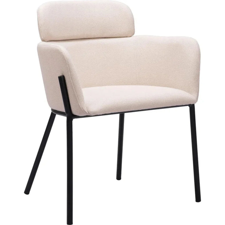 Bremor Steel Beige Dining Arm Chair 2PC - LOOMLAN - Zuo Modern - Dining Chairs