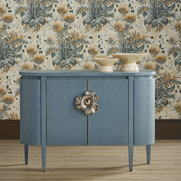 Briallen Blue Demi-Lune Cabinet-Accent Cabinets-Currey & Co-LOOMLAN