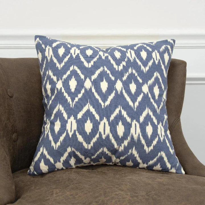Brian Ikat Daimond Blue Throw Pillow Down Insert - LOOMLAN - LOOMLAN - Throw Pillows