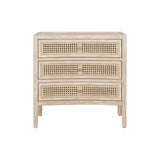 Bricee Sustainable Wood 3 Drawers Side Table-Nightstands-Artesia-LOOMLAN