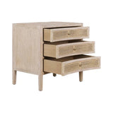 Bricee Sustainable Wood 3 Drawers Side Table-Nightstands-Artesia-LOOMLAN