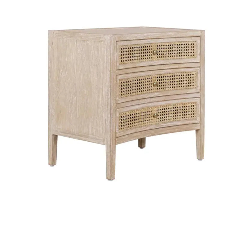 Bricee Sustainable Wood 3 Drawers Side Table-Nightstands-Artesia-Natural-LOOMLAN