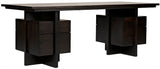 Bridge Desk, Ebony Walnut Wood Unique Desk With Drawers-Home Office Desks-Noir-LOOMLAN