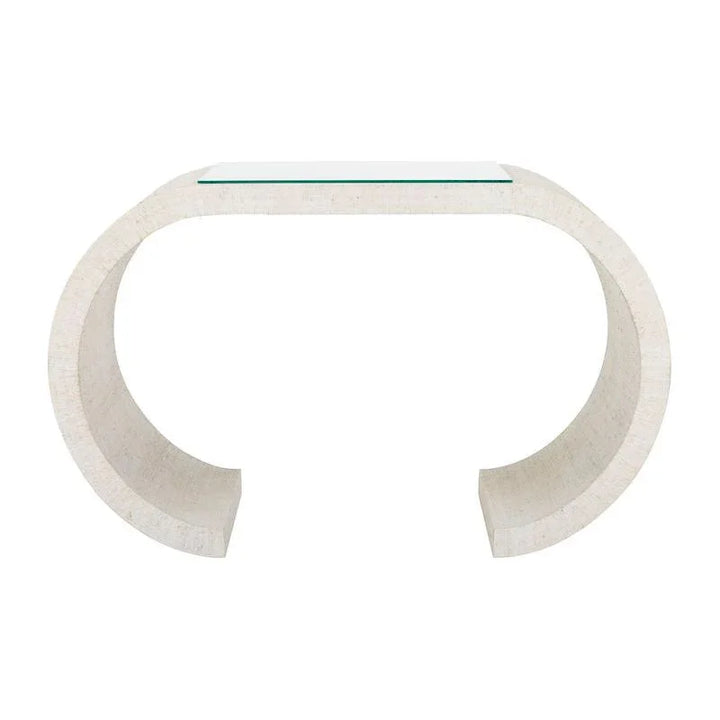 Bridgers Cloth Wrapped White Console Table - LOOMLAN - Chelsea House - Console Tables
