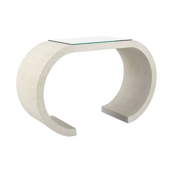 Bridgers Cloth Wrapped White Console Table - LOOMLAN - Chelsea House - Console Tables