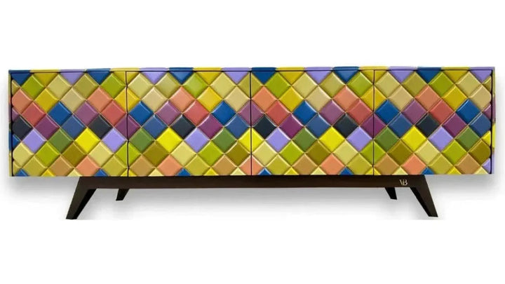 Bright Rainbow Diamond Wood Credenza - LOOMLAN - Victor Betancourt - Sideboards