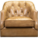 Brighton Leather Luxury Swivel Chair-Club Chairs-Olivia + Quinn-LOOMLAN