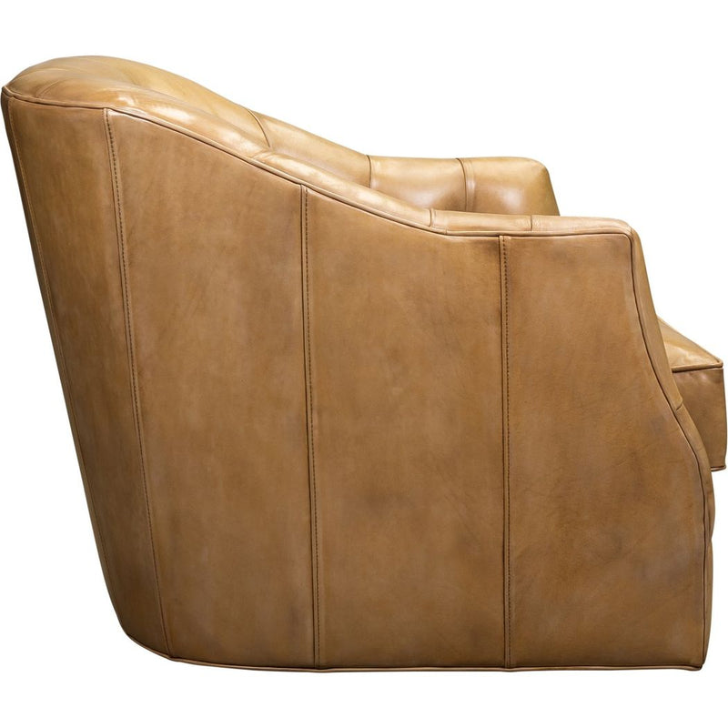 Brighton Leather Luxury Swivel Chair-Club Chairs-Olivia + Quinn-LOOMLAN