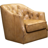 Brighton Leather Luxury Swivel Chair-Club Chairs-Olivia + Quinn-LOOMLAN