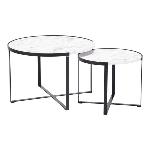 Brioche Coffee Table Set White & Black Coffee Tables LOOMLAN By Zuo Modern