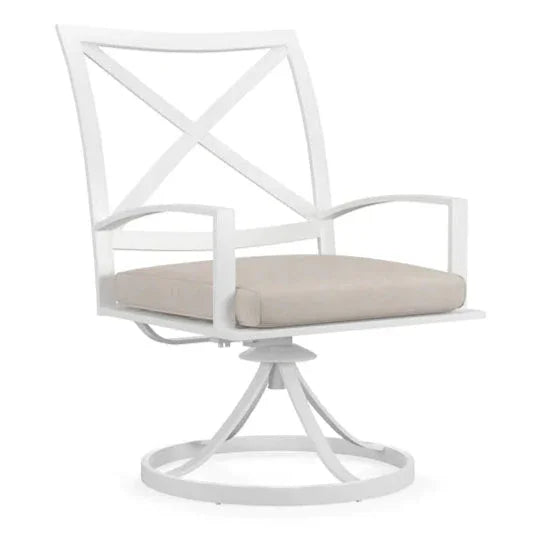 Bristol Swivel Outdoor Dining Chair 2PC-Outdoor Dining Chairs-Sunset West-Canvas Flax-LOOMLAN