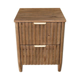 Britanica Wooden Brown 2 Drawer Nightstand-Nightstands-LH Imports-LOOMLAN