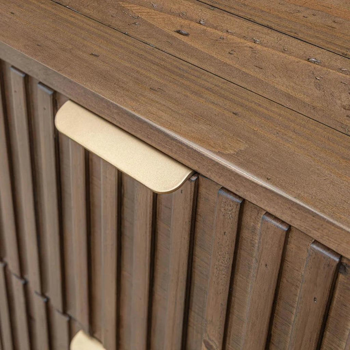 Britanica Wooden Brown 2 Drawer Nightstand - LOOMLAN - LH Imports - Nightstands