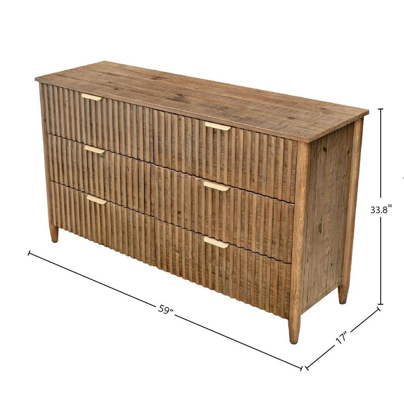 Britanica Modern Rustic Designed 6 Drawer Dresser