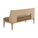 Brocco Banquette Cognac Faux Leather Bench-Dining Benches-SUNPAN-LOOMLAN